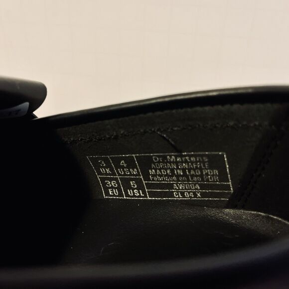 Dr Martens Adrian Snaffle Black Smooth Leather Loafers M 4 W 5 Kiltie Gold Bit - Picture 7 of 10